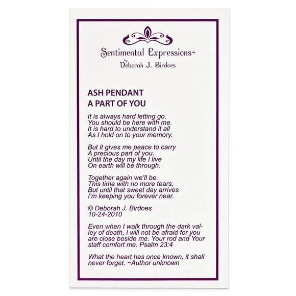 Antiqued Sterling Silver Teardrop Ash Holder Necklace, 18 Inch - Picture 3 of 5